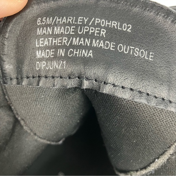 EUC Sincerely Jules Black Harley Boots Women’s 6.5 Front Lace Up Side Zips - Picture 7 of 8